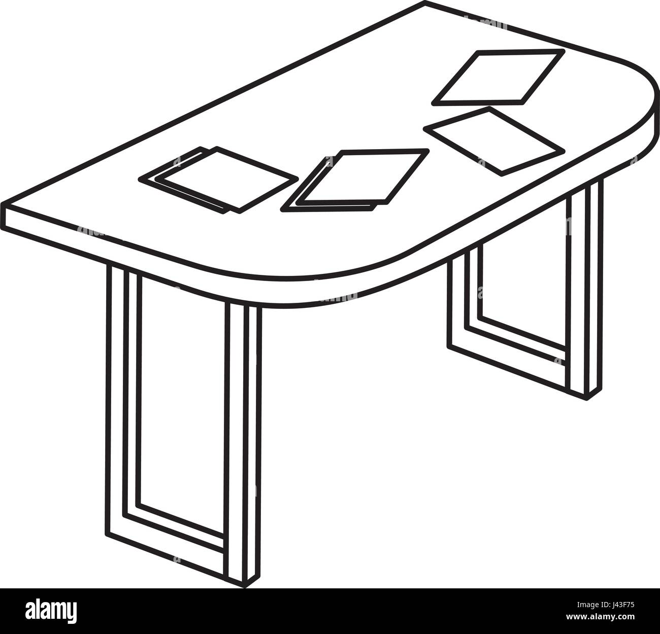 En bois table icône isométrique Illustration de Vecteur