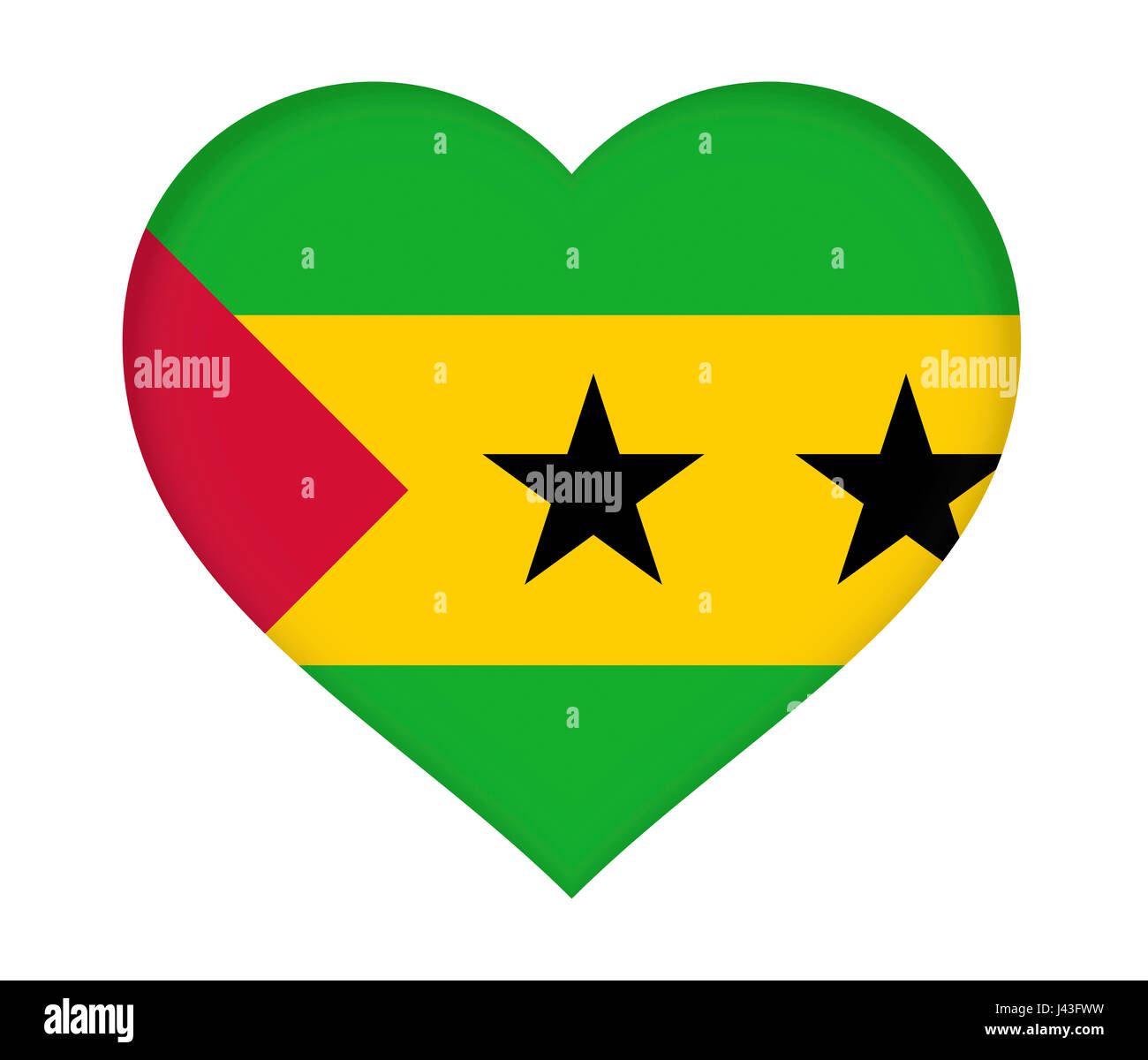 Illustration de l'indicateur de Sao Tomé-et-Principe en forme de coeur. Banque D'Images