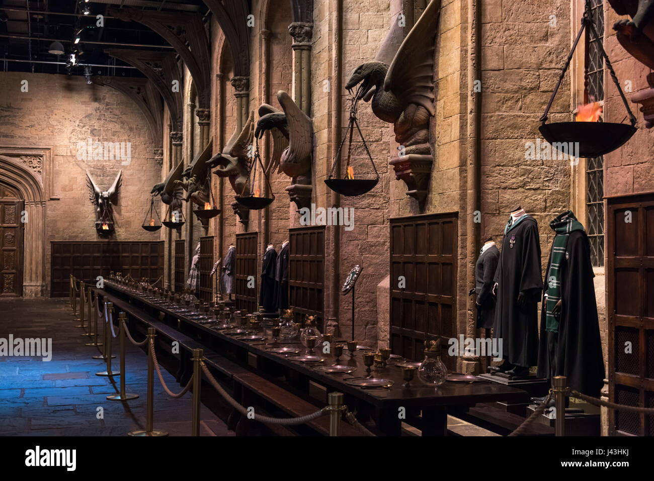 La Grande Salle, faisant de Harry Potter, Warner Bros Studio Tour Leavesden,, Londres Banque D'Images