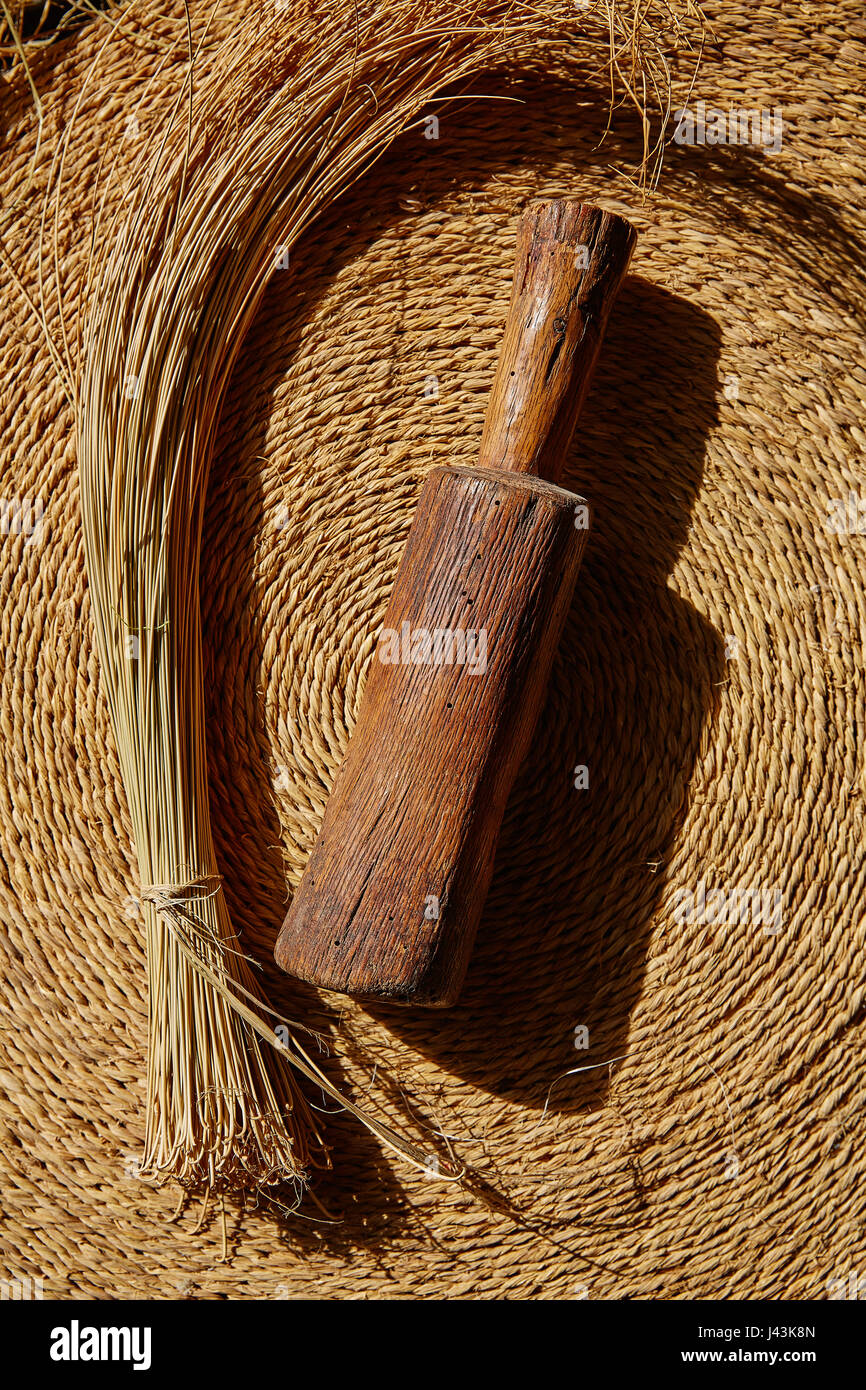 Sparterie halfah herbe utilisée pour l'artisanat comme la vannerie et cordons d'espadrilles Banque D'Images