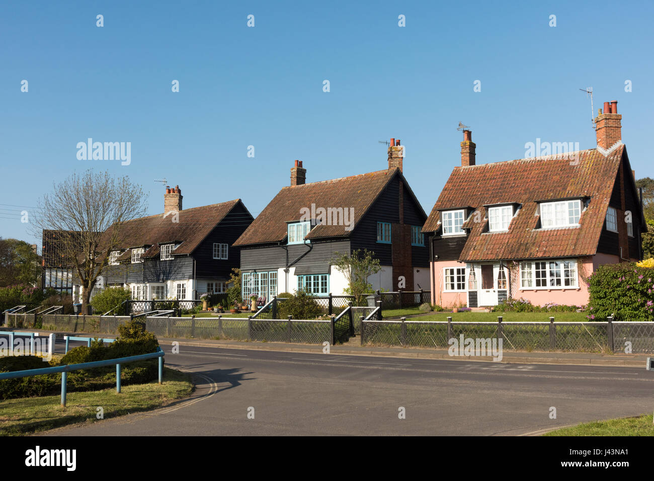 Maisons dans une rue à Suffolk Aldeburgh UK Banque D'Images