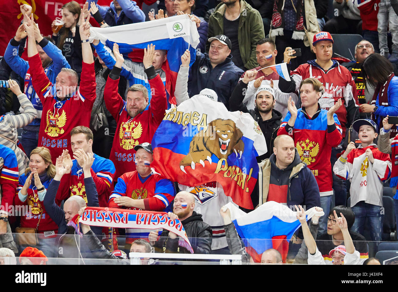 Fans, supporters, spectateurs, Allemagne - Russie 3-6 Hockey sur glace Coupe du Monde 2017, l'Allemagne, DEB , Cologne, Allemagne, 08 mai 2017 © Peter Schatz / Alamy Live News Banque D'Images