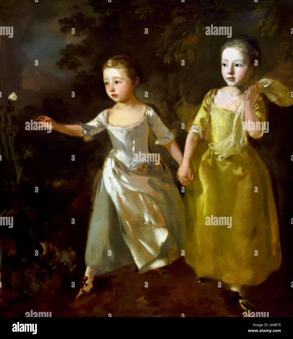 Les filles du peintre à la poursuite d'un papillon 1756 Thomas Gainsborough 1727 - 1788, France, Français, Britanniques, la Grande-Bretagne, Banque D'Images