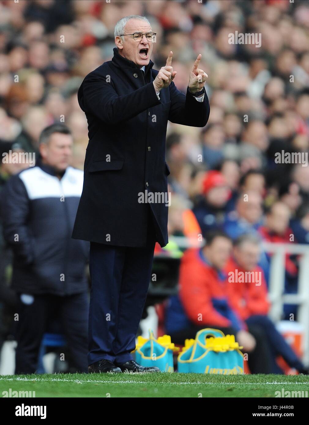 LEICESTER CITY MANAGER CLAUDIO V ARSENAL EMIRATES STADIUM Leicester City Londres Angleterre 14 Février 2016 Banque D'Images