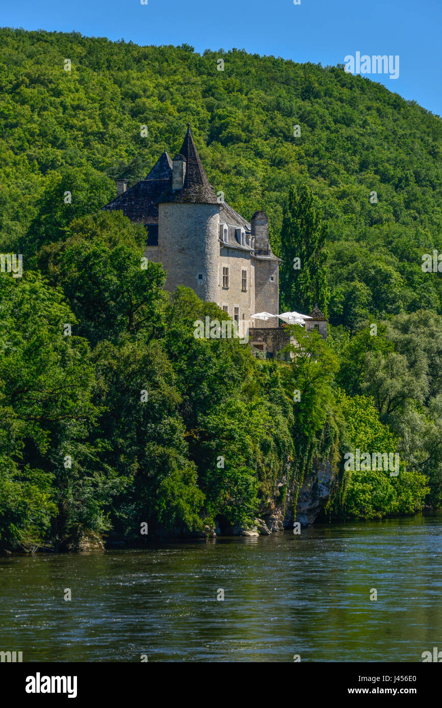 Chateau de la Treyne sur la dordogne, Périgord, France. Banque D'Images
