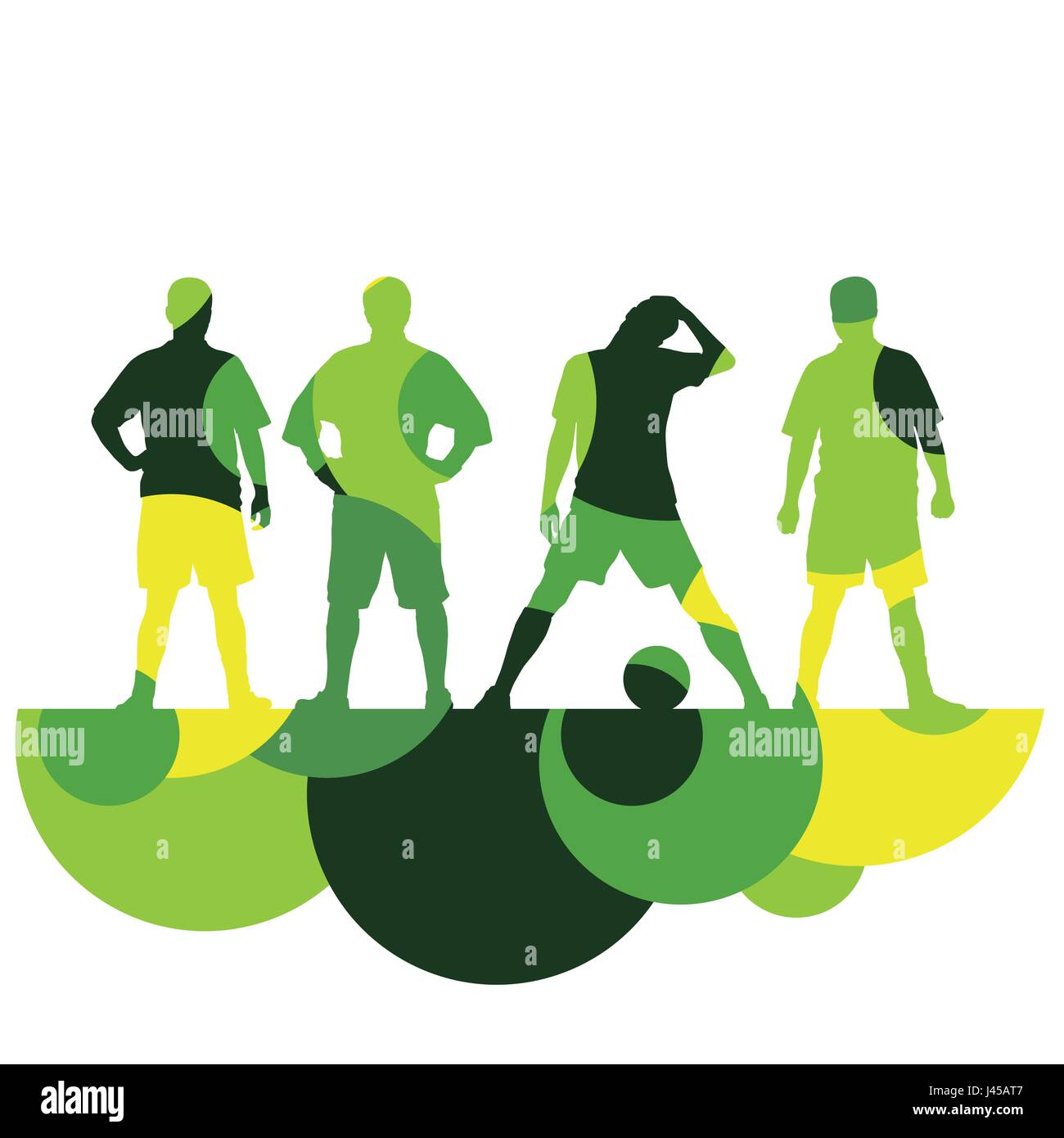 Joueur de foot ball avec silhouette hommes actifs et en santé dans le sport en saison abstract vector background illustration mosaïque Illustration de Vecteur