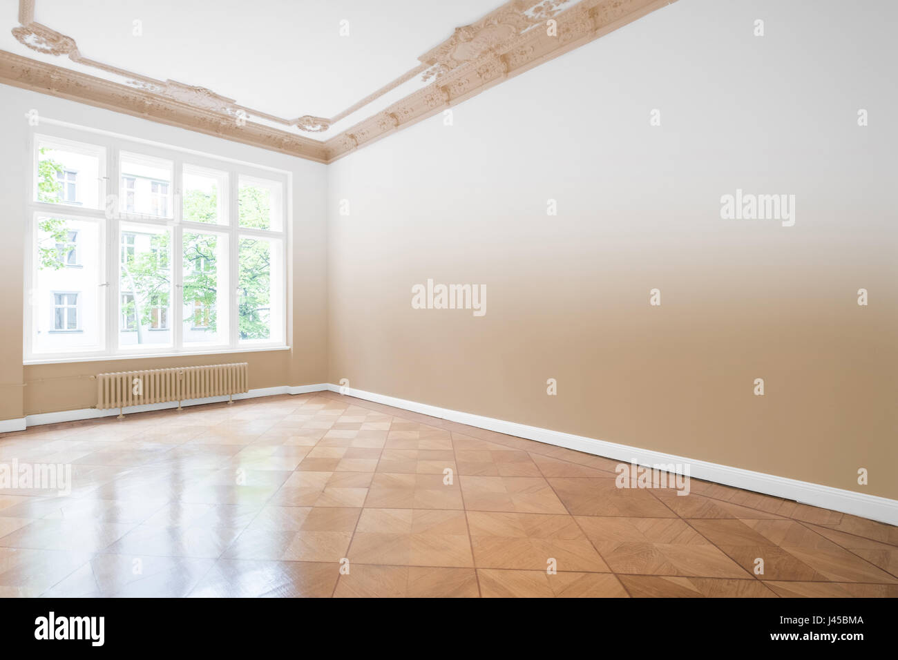 Salle vide dans nouvel appartement après rénovation Banque D'Images