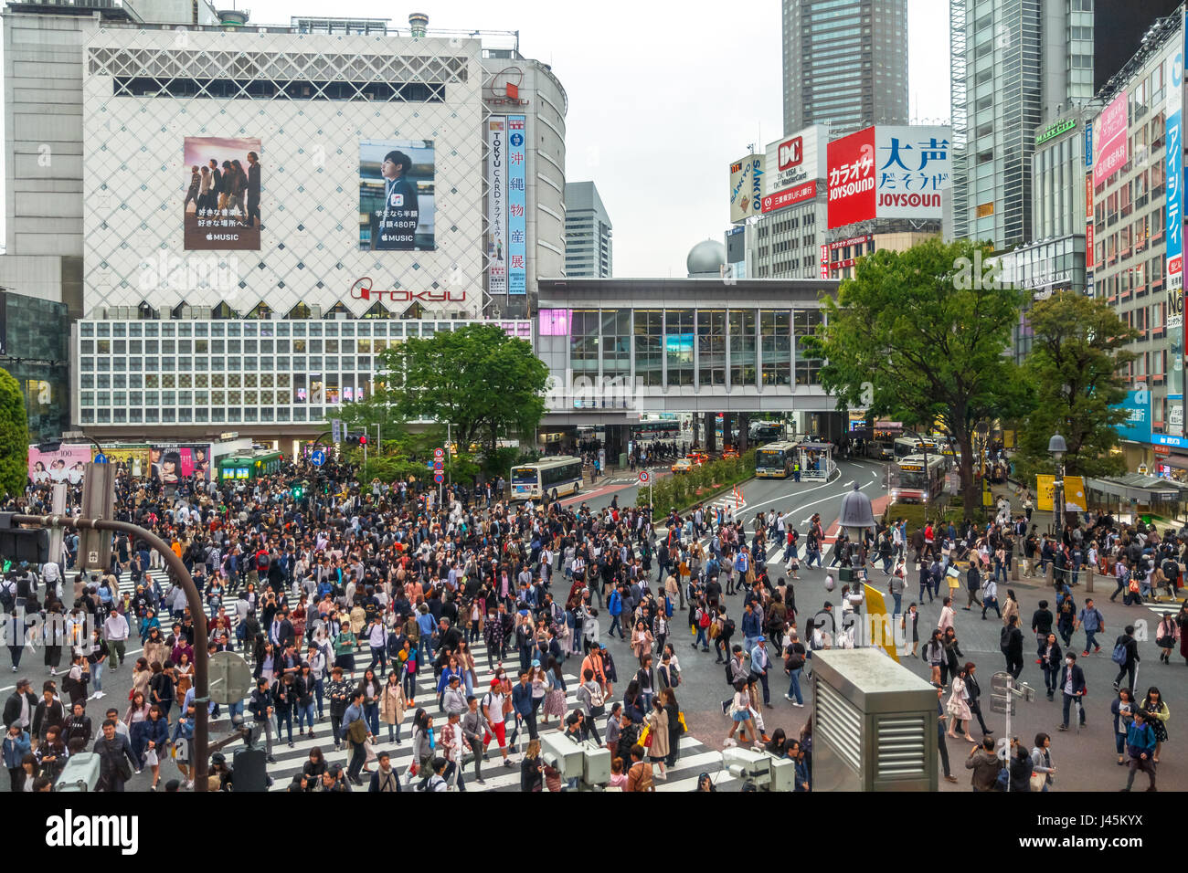 Croisement de Shibuya vue aérienne Banque D'Images