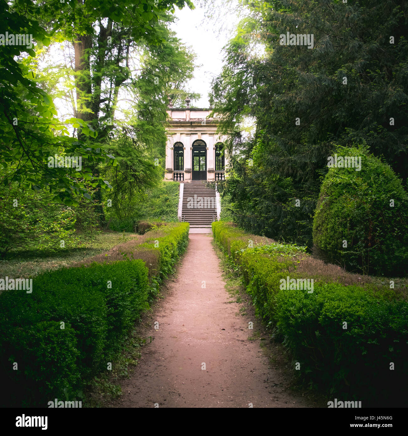 La villa Pisani garden coffee house marches symétrie couverture format carré Banque D'Images