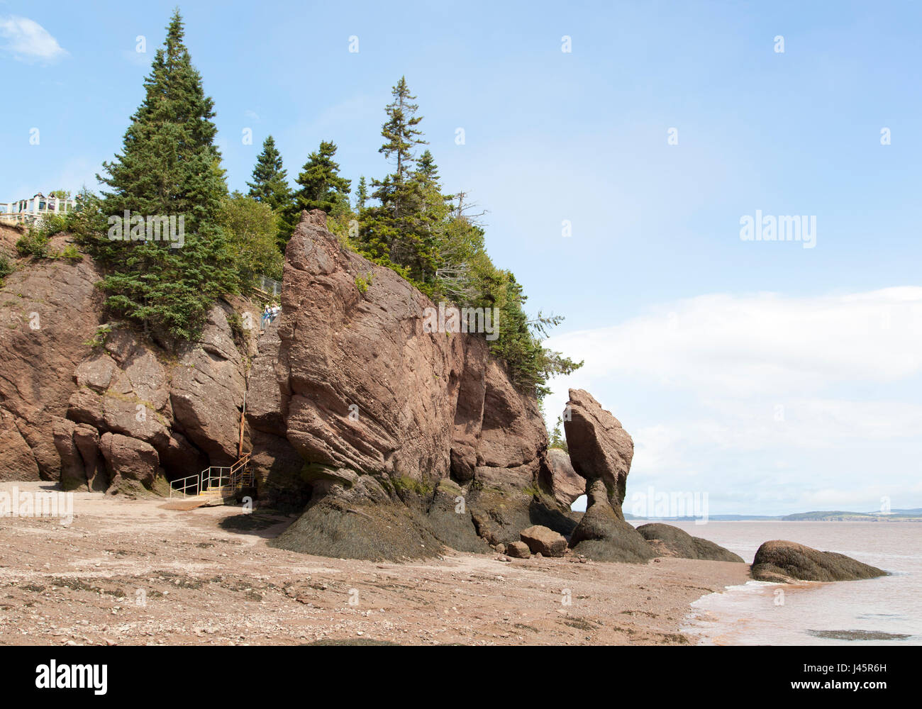Parc des rochers Hopewell Rocks Beach célèbre pour ses marées extrêmement élevé (Nouveau-Brunswick, Canada). Banque D'Images