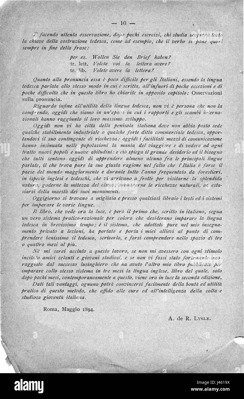 Nuova edizione riveduta aumentata e dell'unico metodo accelerato par razionale imparare a parlare, leggere e scrivere la lingua tedesca 010 Banque D'Images