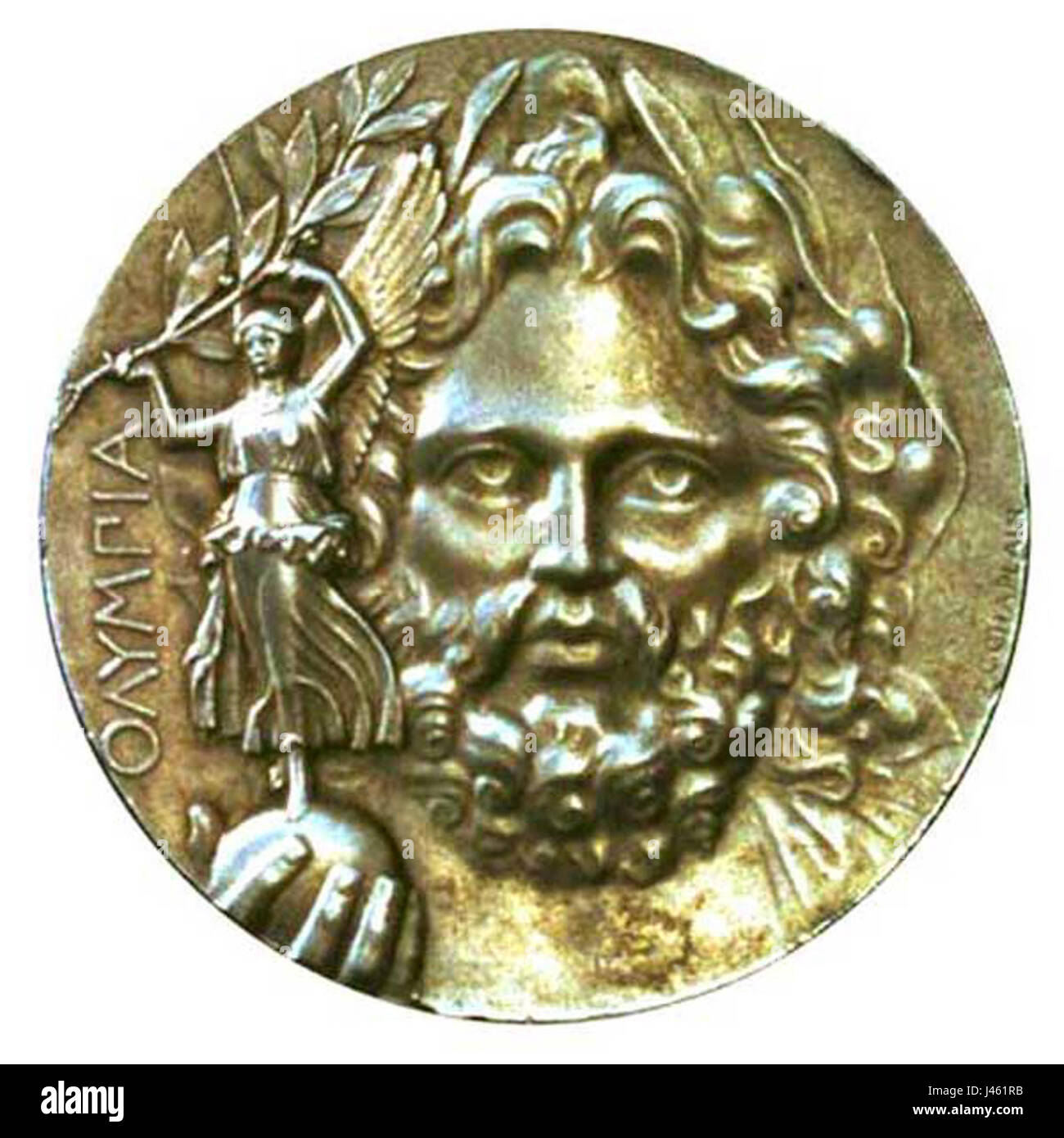 Le *Olimp* Med, décerné en 1896, commémore les premiers Jeux Olympiques modernes organisés à Athènes, en Grèce. La médaille reflète la signification historique de cet événement dans le renouveau de la tradition olympique antique. Banque D'Images