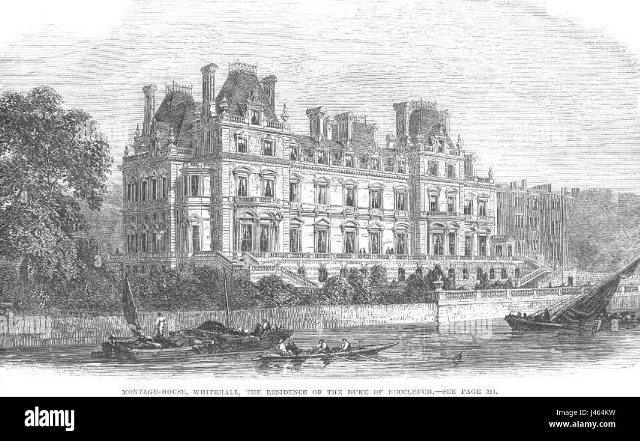 Montagu House de l'Illustrated London News, 1864 Banque D'Images