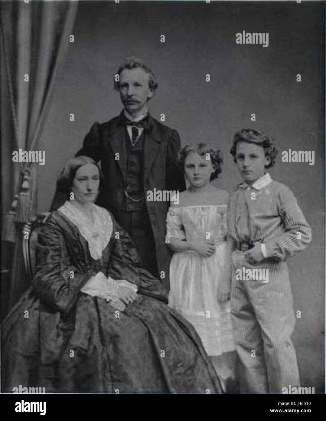 Otto Friedrich August Busse et famille 1860 par F. Petersen Banque D'Images