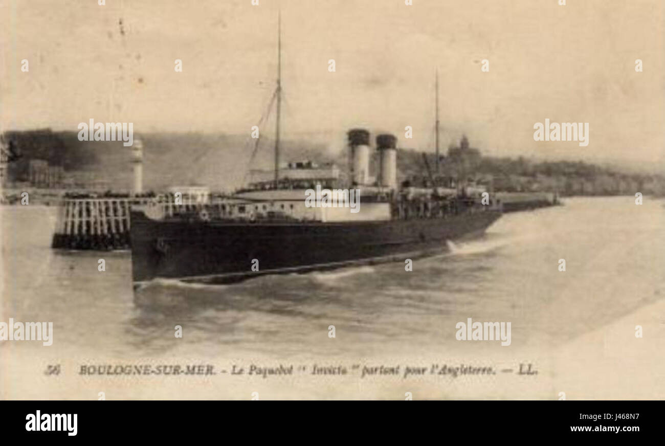 Paquebot Invicta dans le port de Boulogne-sur-Mer vers 1910 Banque D'Images