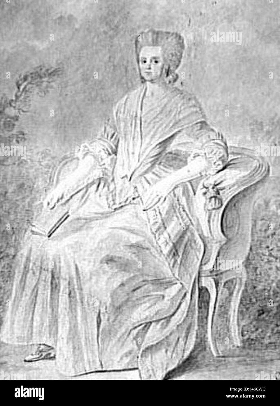 Olympe de Gouges est une dramaturge et militante politique française du XVIIIe siècle, connue pour son plaidoyer en faveur des droits des femmes et des opprimés. Elle est surtout connue pour sa Déclaration des droits de la femme et de la citoyenne. Banque D'Images