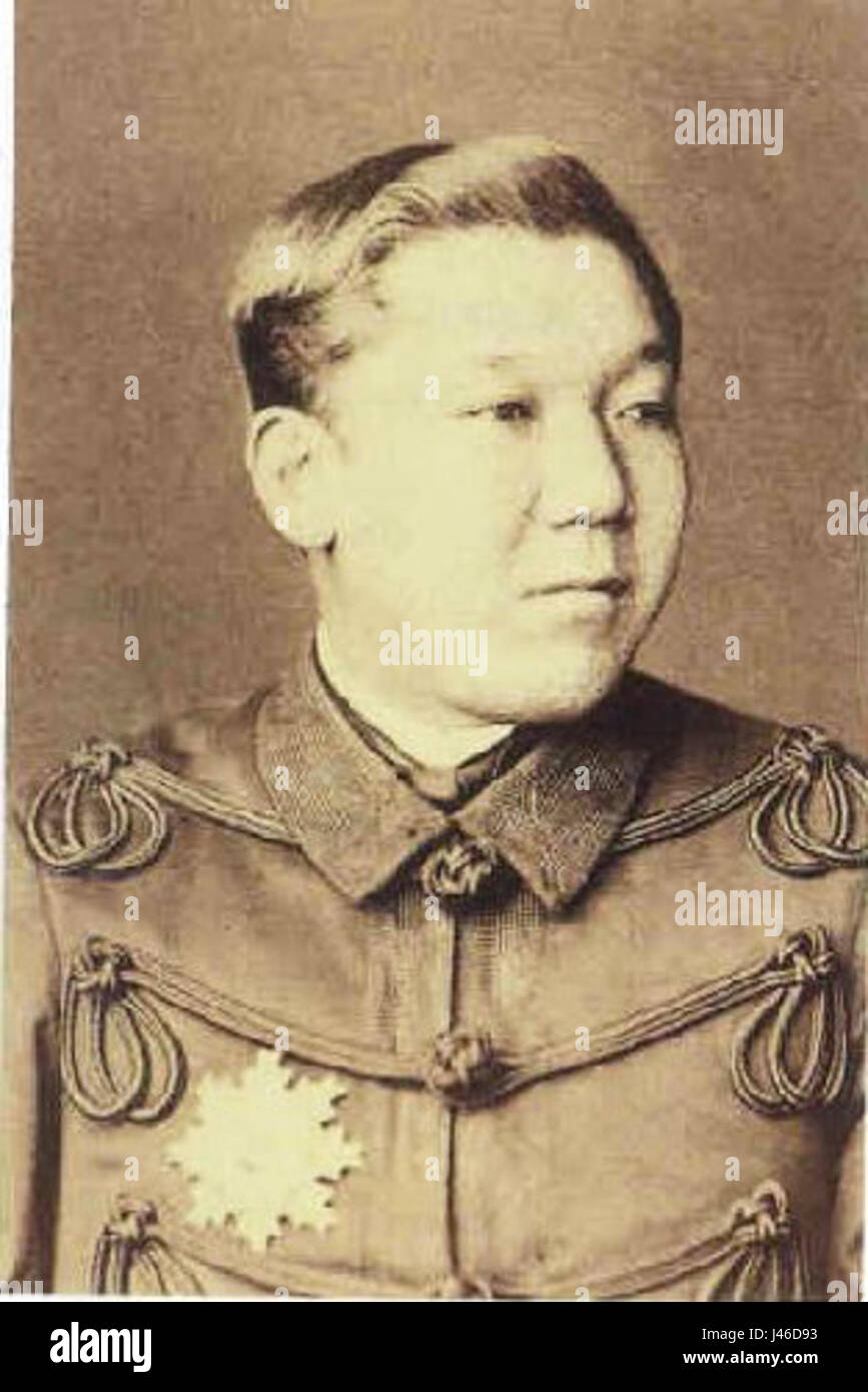 Oyama Iwao est un éminent chef militaire japonais et stratège pendant les périodes Meiji et Taisho. Connu pour son service dans divers conflits, y compris la guerre russo-japonaise, Oyama a contribué de manière significative au développement militaire du Japon. Banque D'Images