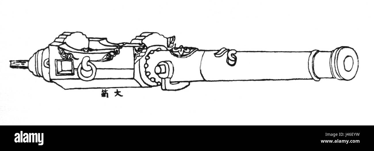 Le canon Oozutsu était une arme à feu de grande taille utilisée au Japon au XVIe siècle. Ce type de canon joua un rôle important dans la guerre et la stratégie militaire pendant la période Sengoku. Banque D'Images