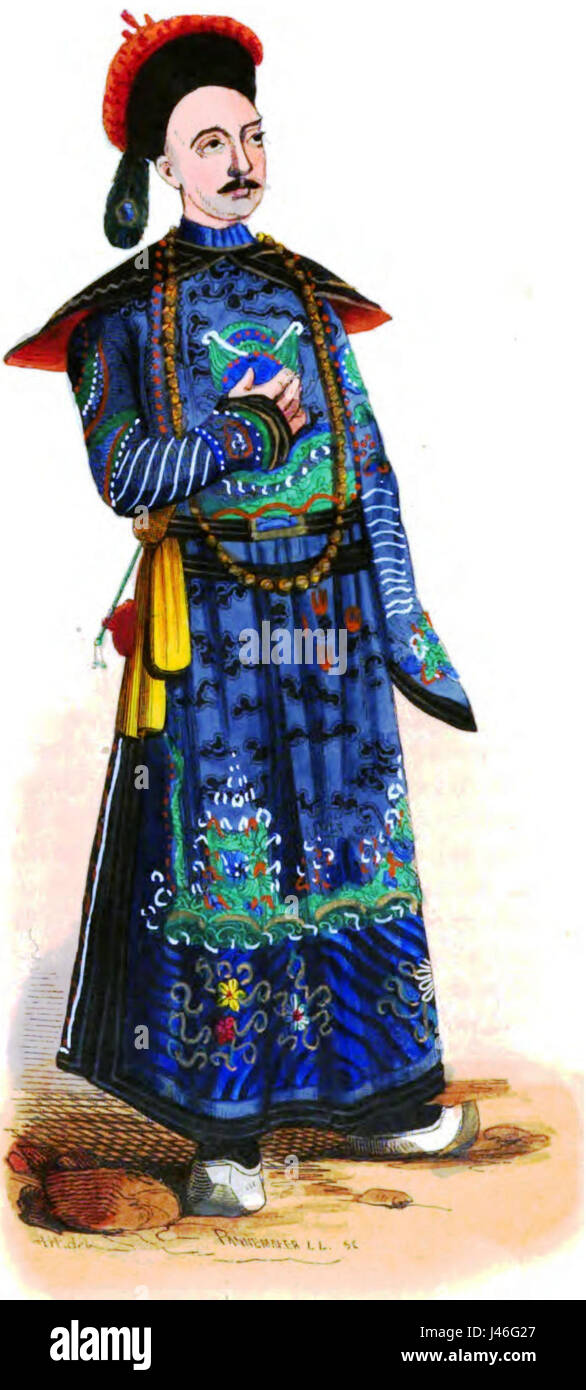 Pannemaker. Chinois mandarin. Auguste Wahlen. Mœurs, usages et costumes de tous les peuples du monde. 1843 Banque D'Images