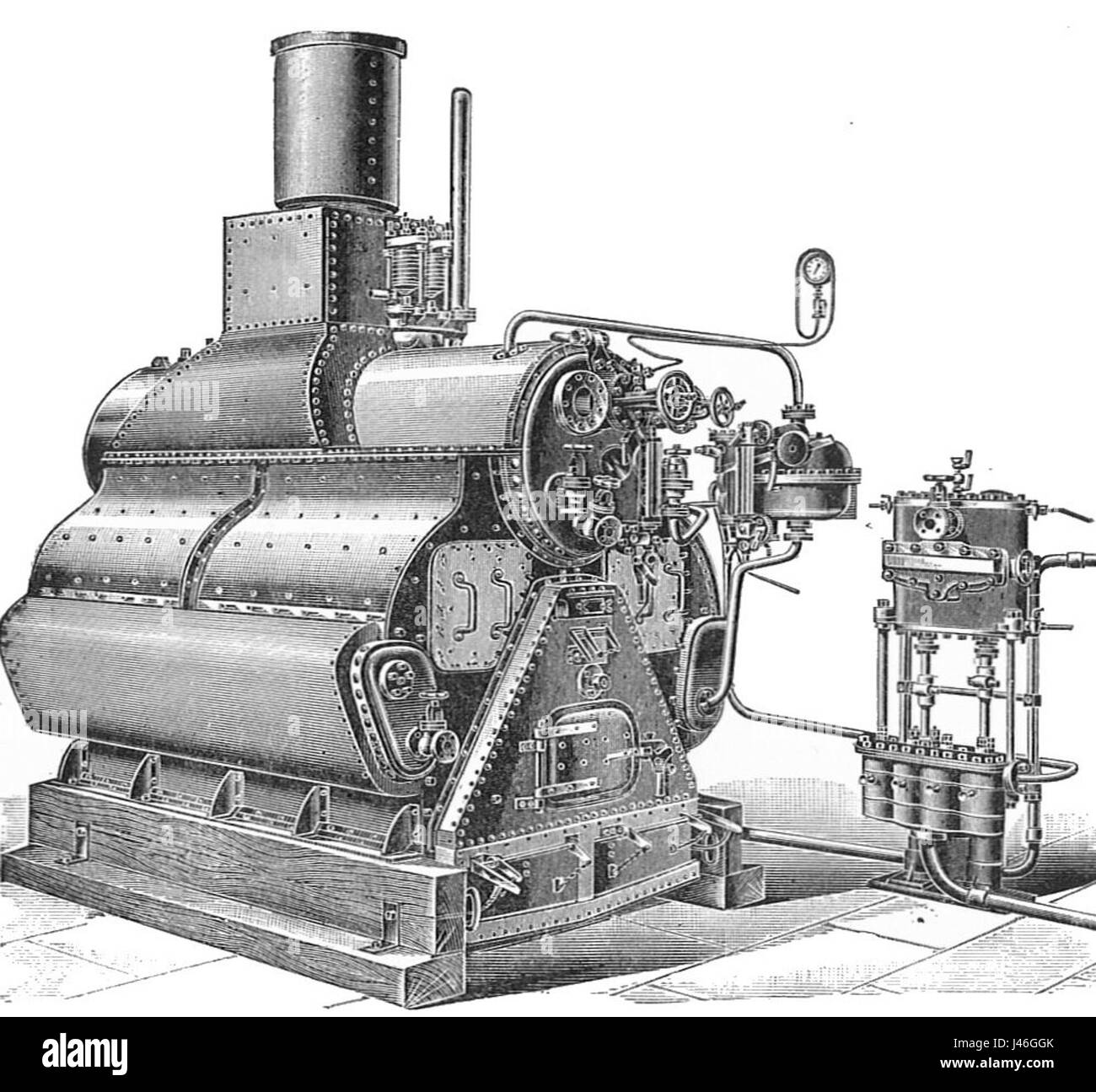 La chaudière Mumford, présentée dans "Modern Engines, vol V" de Rankin Kennedy, représente une innovation importante dans la technologie des moteurs à vapeur. Cette conception de chaudière est connue pour son efficacité et son efficacité dans l'alimentation des machines à vapeur pendant la révolution industrielle. Banque D'Images