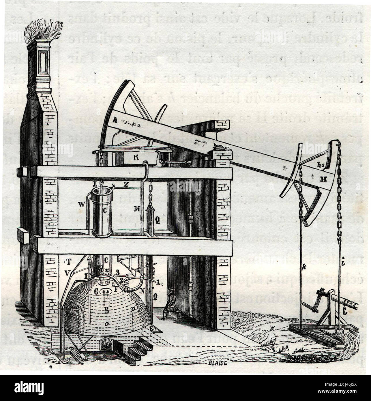 Le Newcomen Figuier fait référence à une figure de l'histoire des premières machines à vapeur et des inventions mécaniques. Figuier a peut-être contribué de manière significative au développement de la technologie de la vapeur au XVIIIe siècle. Banque D'Images