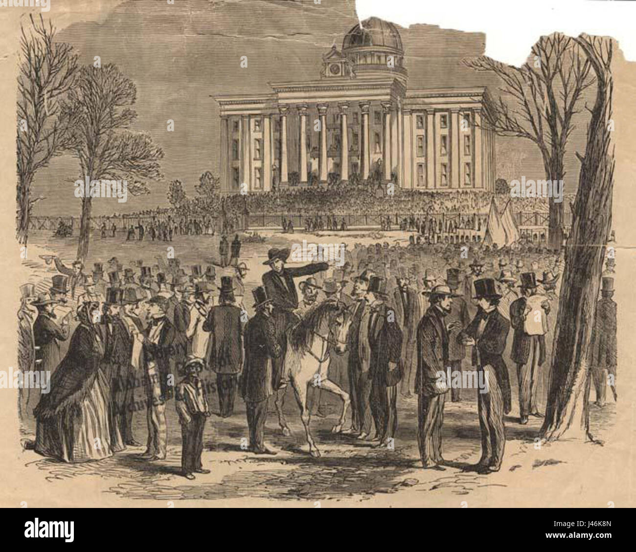 L'image ou la référence historique de Montgomery après la sécession se réfère à la période qui a suivi la sécession des états du Sud pendant la guerre de Sécession. Montgomery est la première capitale de la Confédération. Banque D'Images