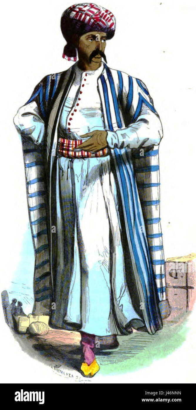 Pannemaker. Marehand Arabe. Auguste Wahlen. Mœurs, usages et costumes de tous les peuples du monde. 1843 Banque D'Images