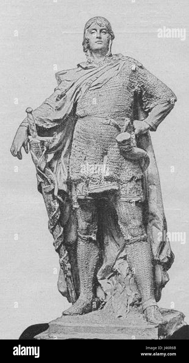 Cette image représente Otton Ier, l'empereur romain germanique, dont le règne au Xe siècle a marqué une période importante de l'histoire européenne. Connu pour ses campagnes militaires et ses réformes politiques, Otton Ier a façonné le paysage médiéval européen. Banque D'Images