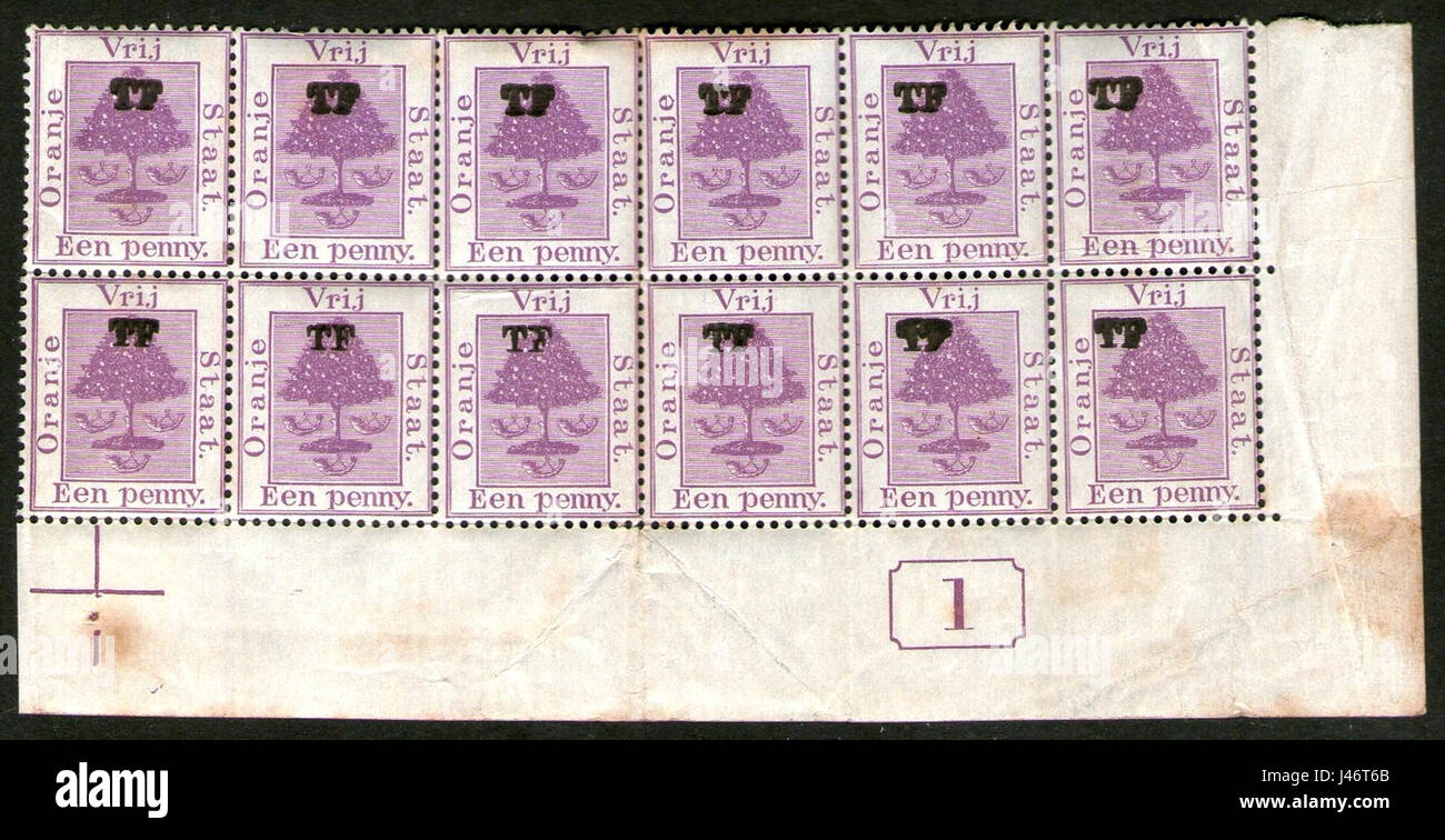 Etat libre d'Orange telegraph stamps 1898 Banque D'Images