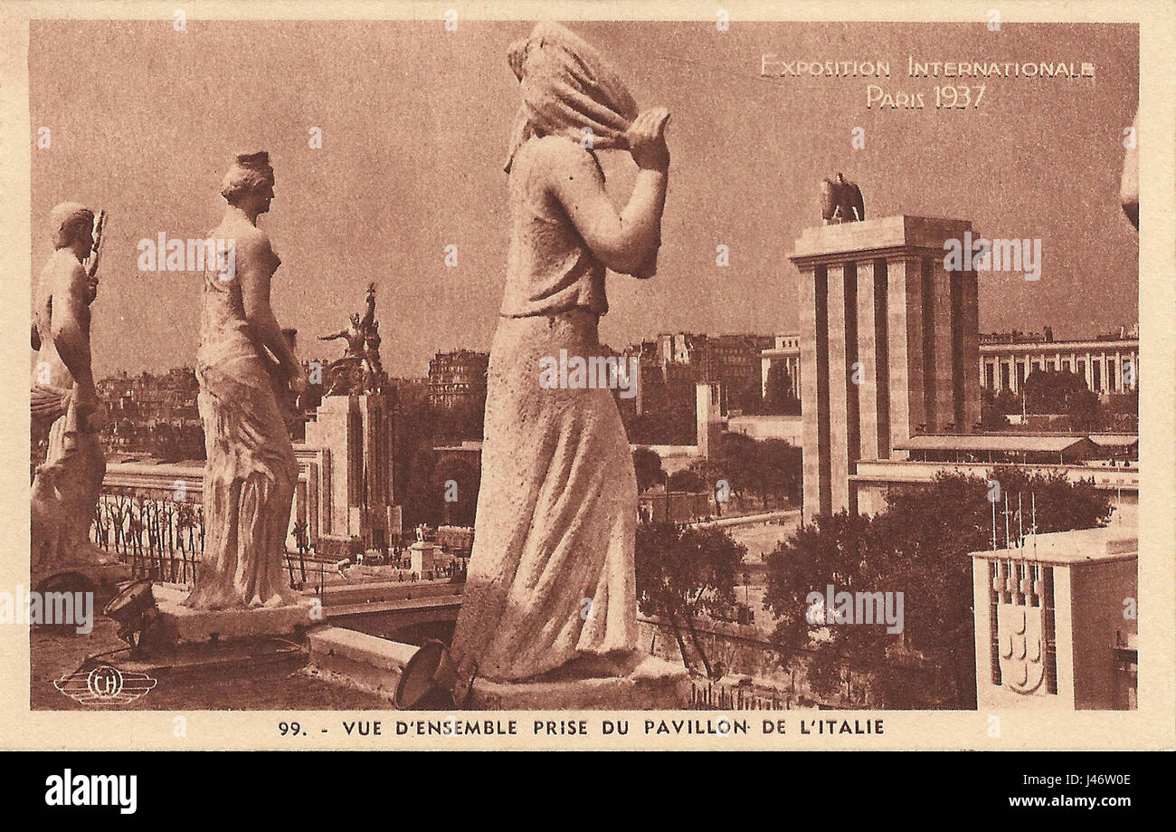 Paris Expo 1937 carte postale 20 Banque D'Images