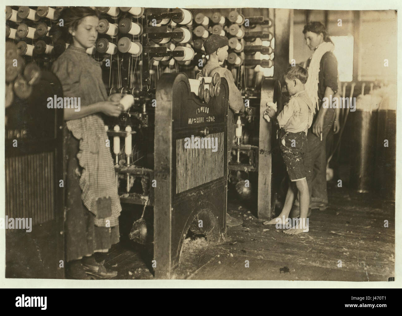 Les travailleurs de l'usine à Cherryville Caroline du Nord par Lewis Hine, 1908 Banque D'Images