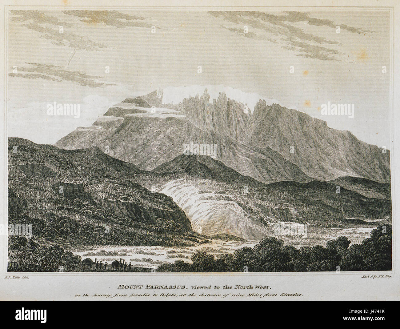 Le Mont Parnasse, vue vers le nord ouest, dans le voyage de Delphes à Livadia, à la distance de 14 Kilomètres de Liv Clarke Edward Daniel 1816 Banque D'Images