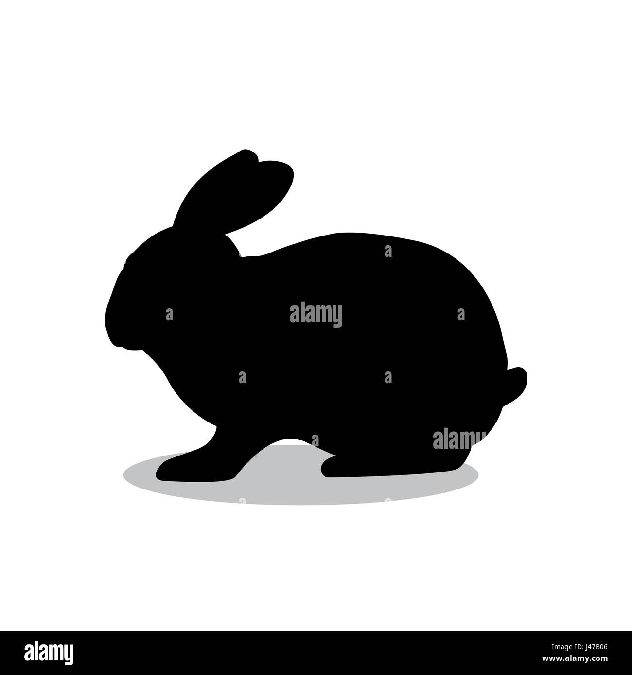 Rongeurs lapin animal silhouette noire Illustration de Vecteur
