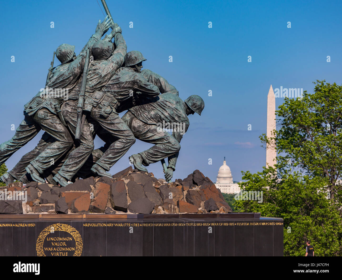 ARLINGTON, VIRGINIA, USA - United States Marine Corps War Memorial, de la statue d'Iwo Jima, à Rosslyn. Banque D'Images
