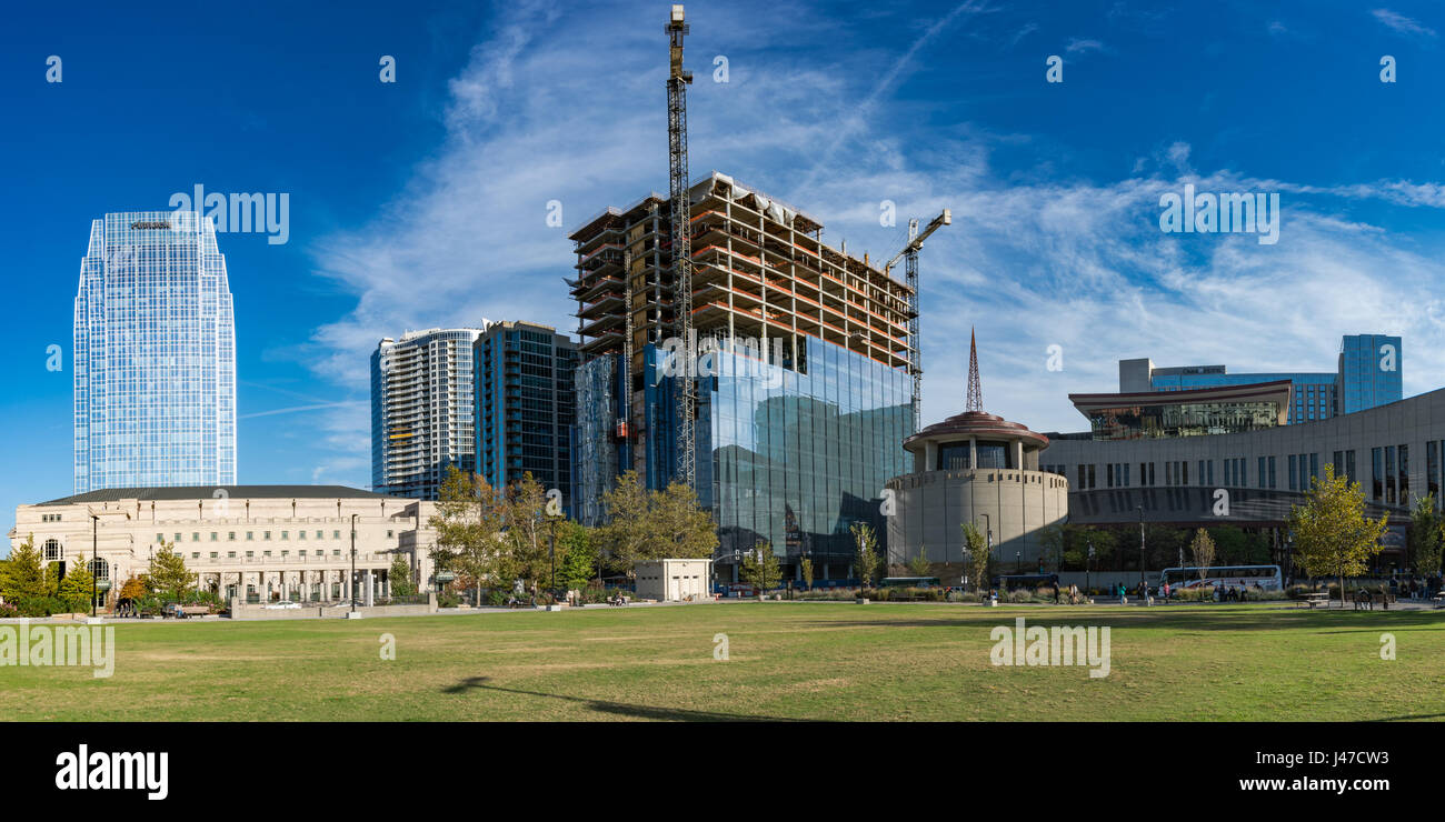 Nashville skyline de la Music City Walk of Fame Park Banque D'Images