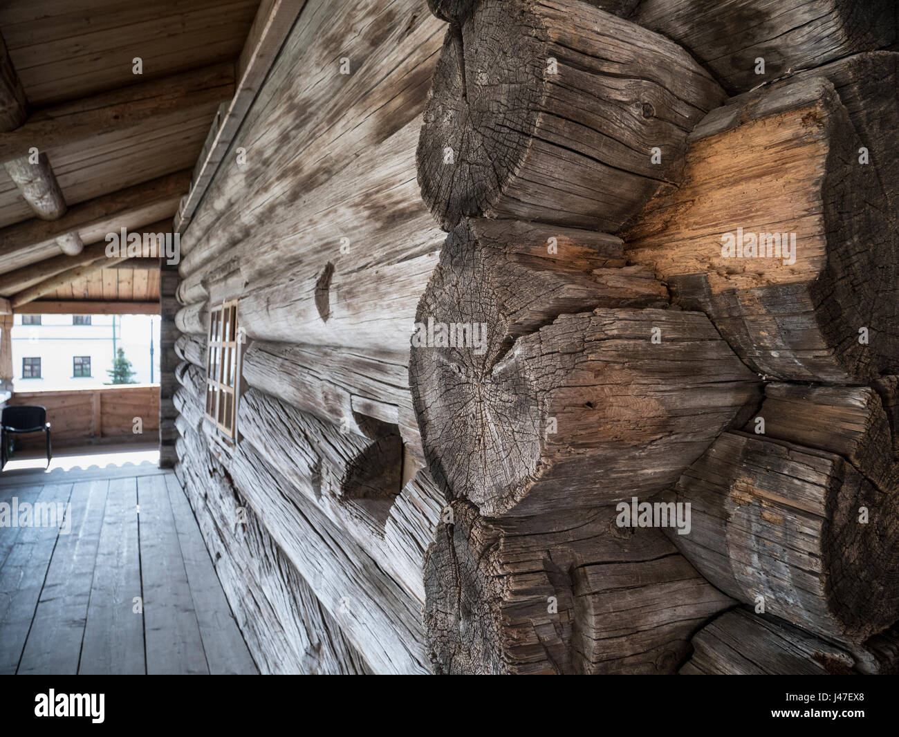 La plus ancienne église de la Trinité en bois construit en 1551 sur l'île de Sviyazhsk au confluent de la Volga et Sviyaga les rivières. Banque D'Images