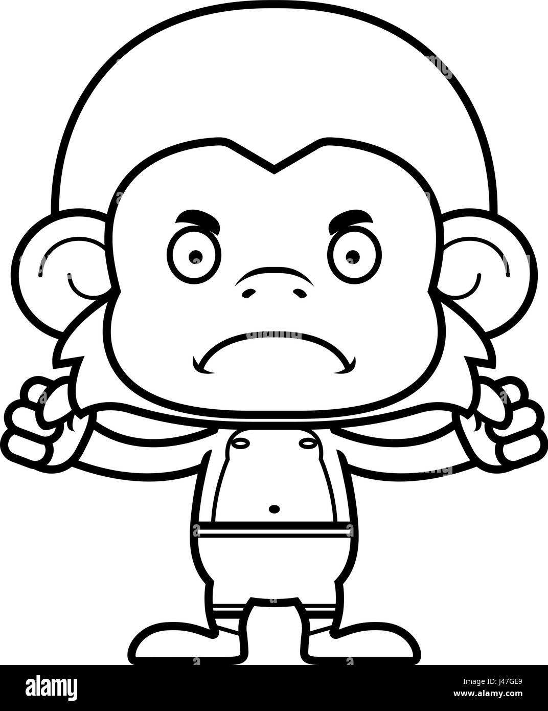 Un dessin animé à la singe en colère dans un maillot de bain Image  Vectorielle Stock - Alamy
