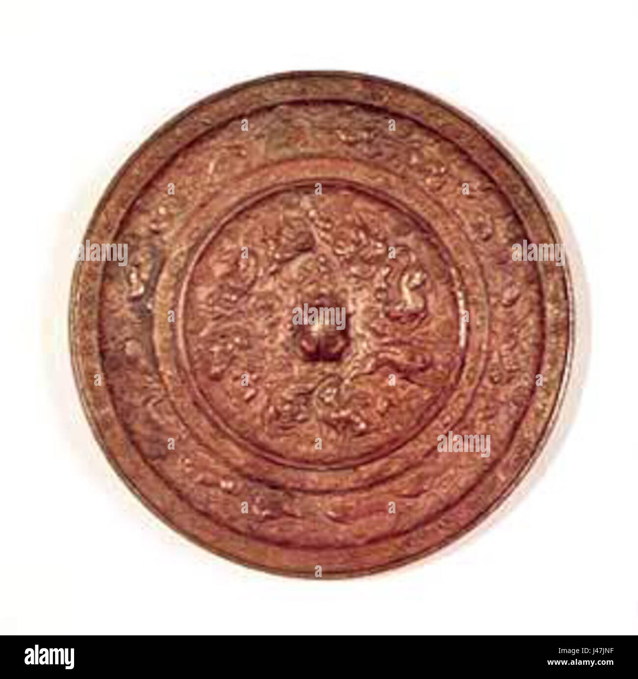 Miroir avec les animaux marins et les raisins Banque D'Images