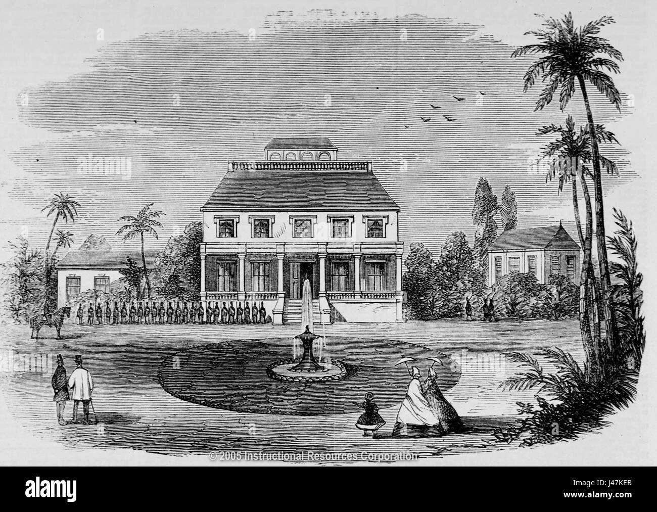 Palais de la fin du roi des îles Sandwich à Honolulu, l'Illustrated London News, ch. 1864 Banque D'Images