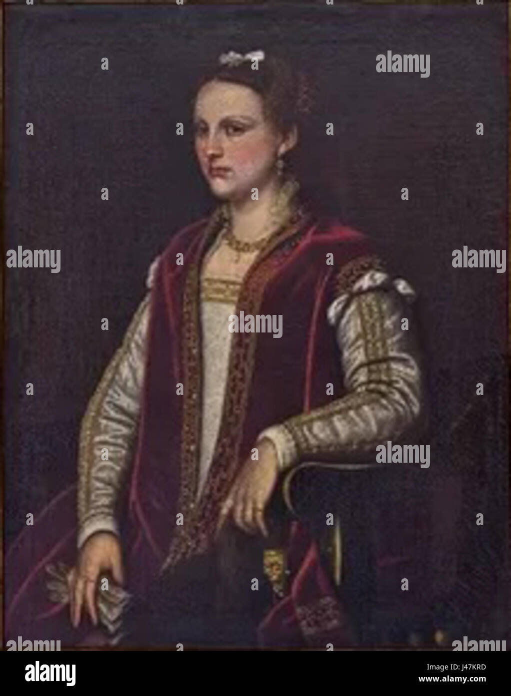 Moretto da Brescia Retrato de nobre veneziana Banque D'Images