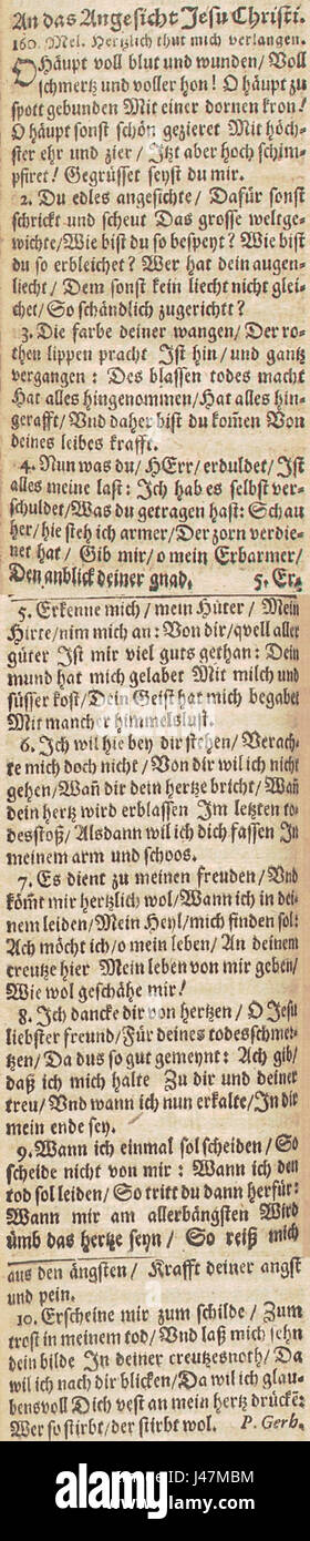 O Haupt voll Blut und Wunden (1660) Banque D'Images