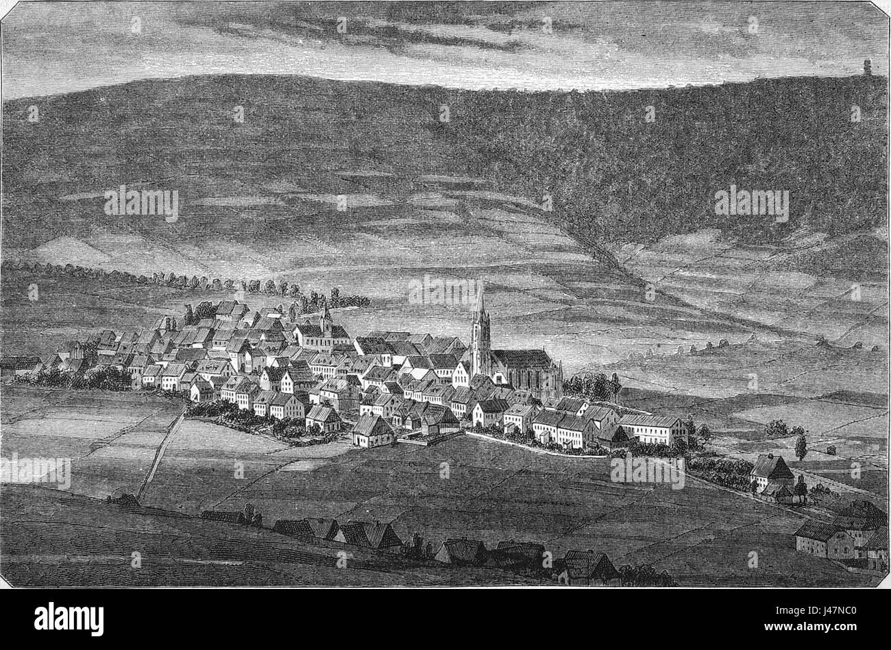 *Die Gartenlaube* (1879) comprend une représentation d'Oberwiesenthal, une ville d'Allemagne connue pour ses paysages pittoresques et comme centre de sports d'hiver. La publication présente ses décors pittoresques. Banque D'Images