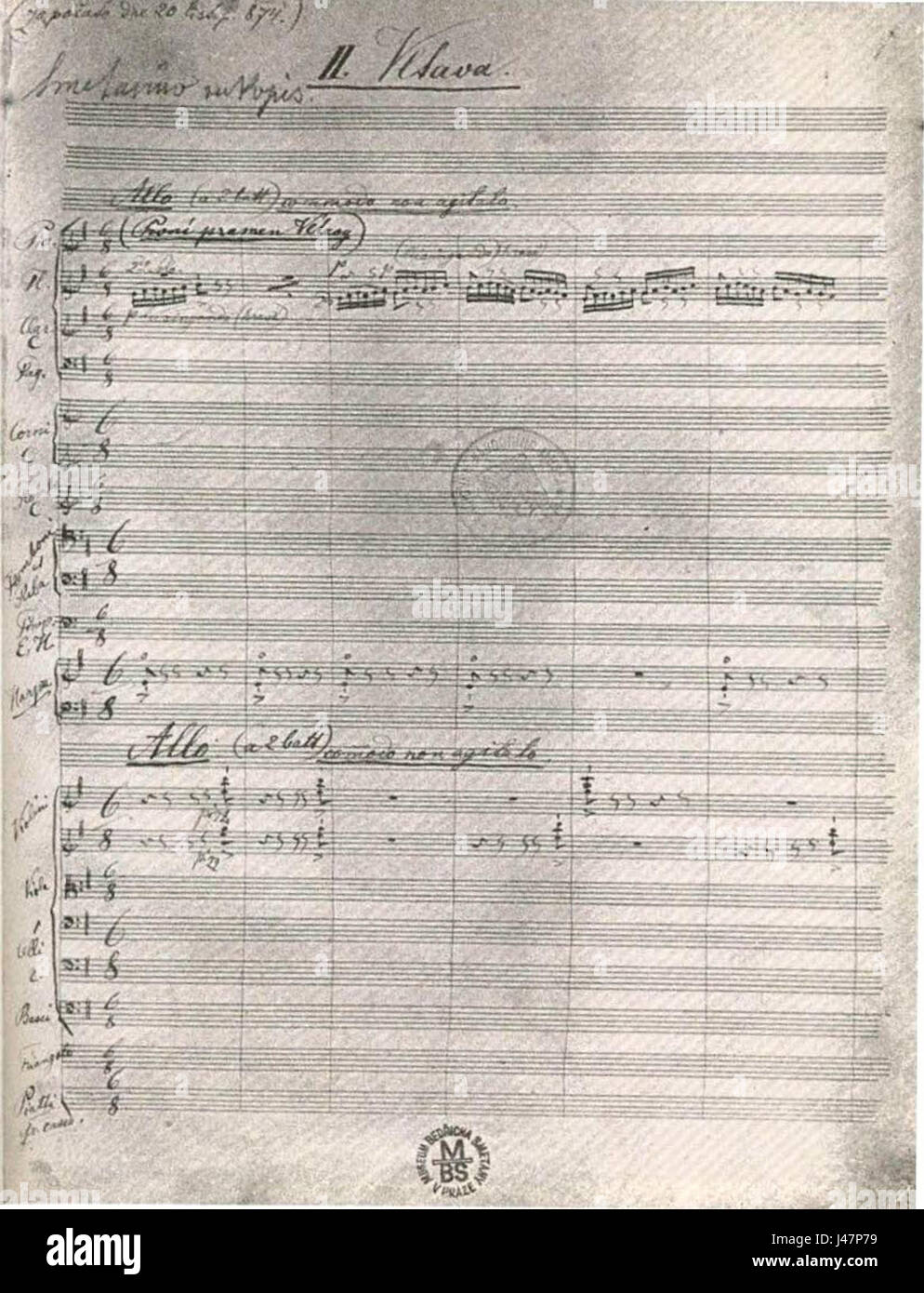 Vltava, Partitura Banque D'Images