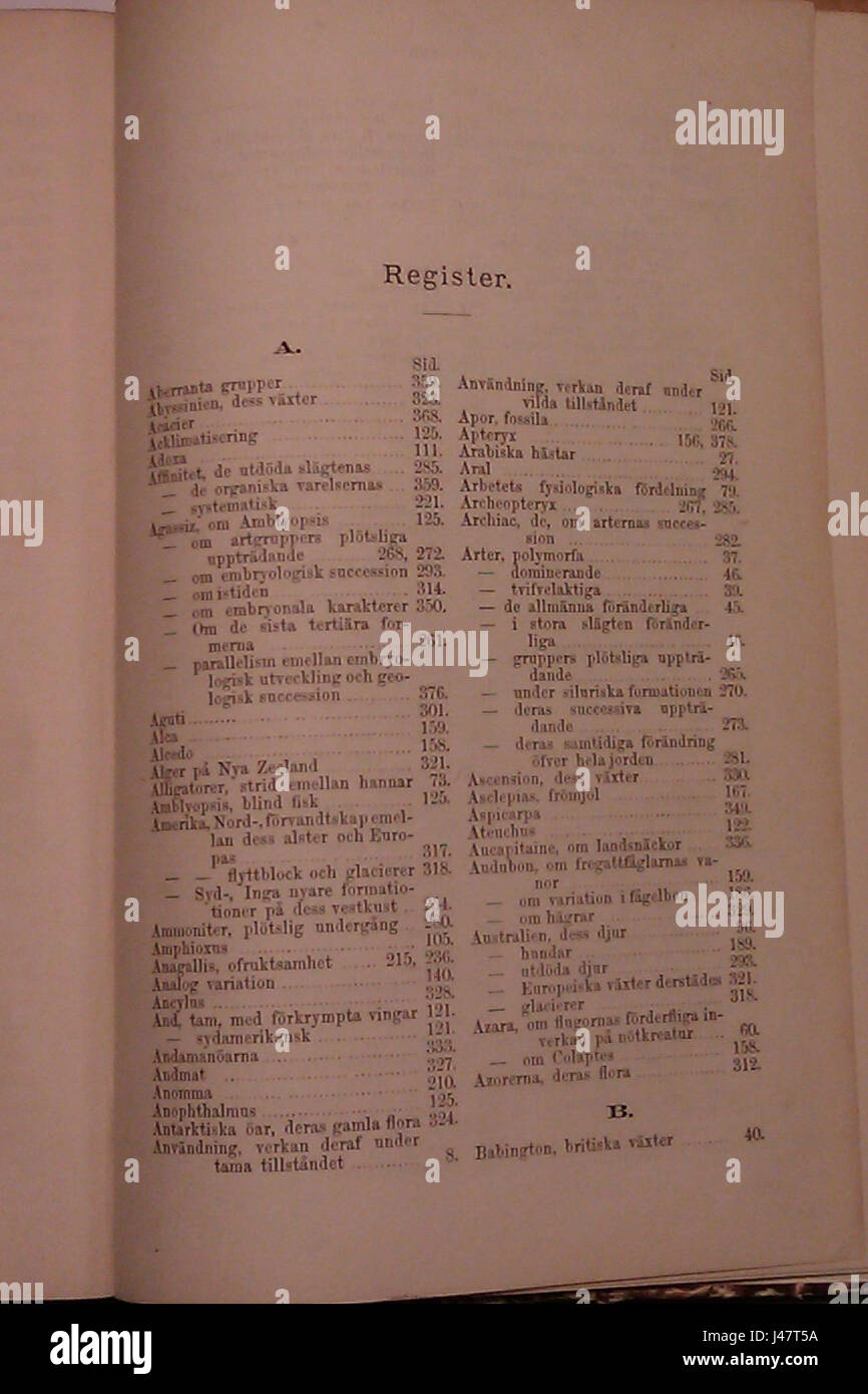 OM arternas uppkomst 409 est un texte suédois traitant de l'origine des espèces, en se concentrant sur la théorie de l'évolution. C'est un travail critique dans le contexte de la biologie et de la théorie évolutionniste. Banque D'Images