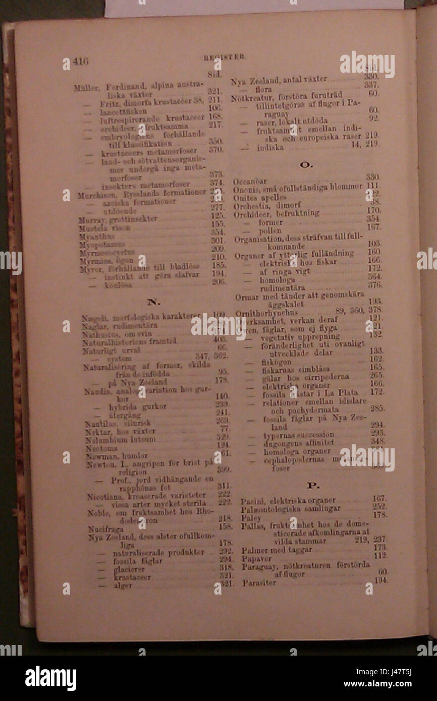 Om arternas uppkomst 416 Banque D'Images