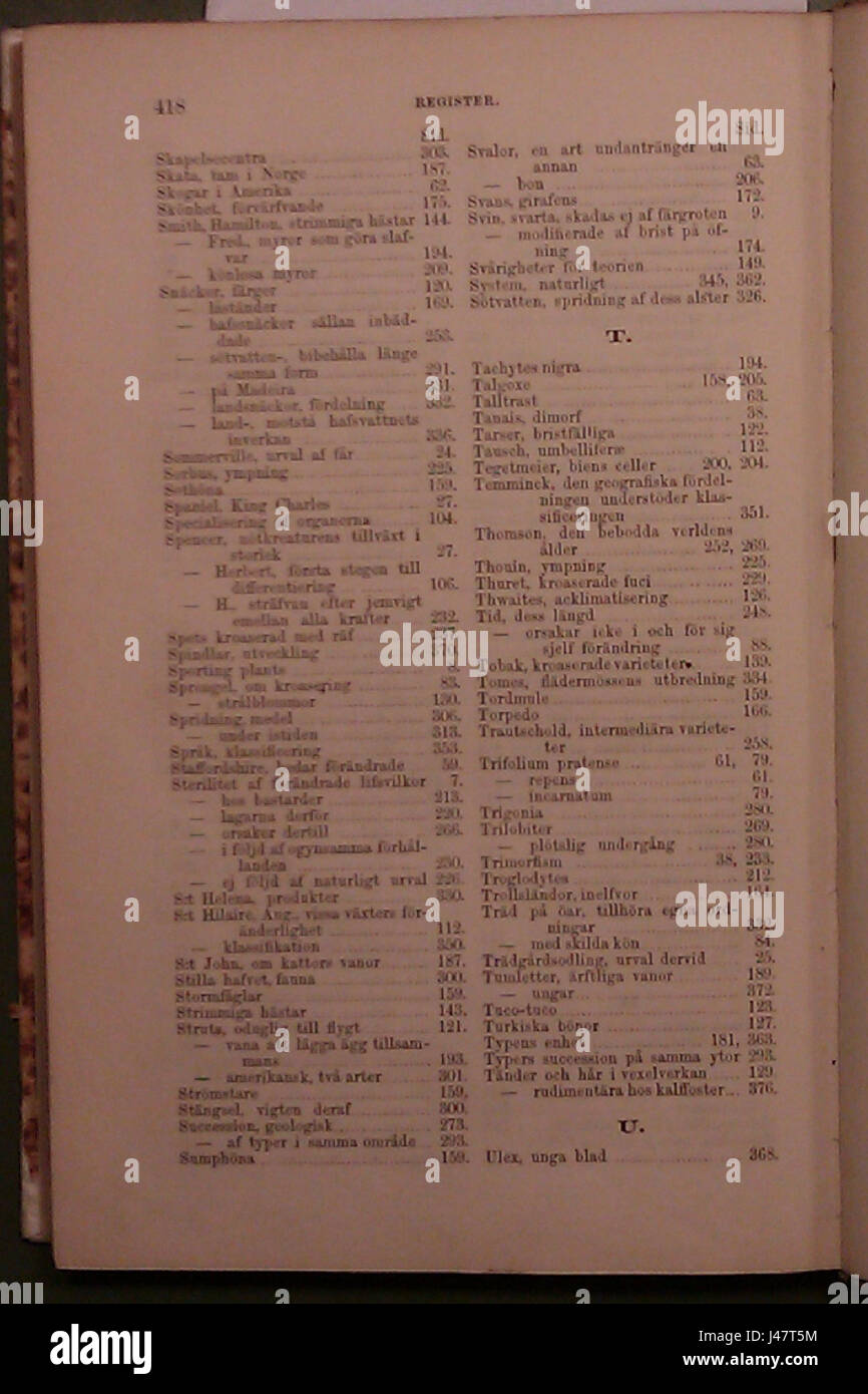 Om arternas uppkomst 418 Banque D'Images