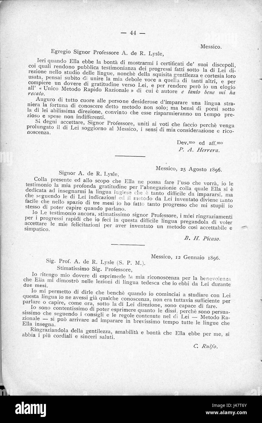 Nuova edizione riveduta aumentata e dell'unico metodo accelerato par razionale imparare a parlare, leggere e scrivere la lingua tedesca 044 Banque D'Images