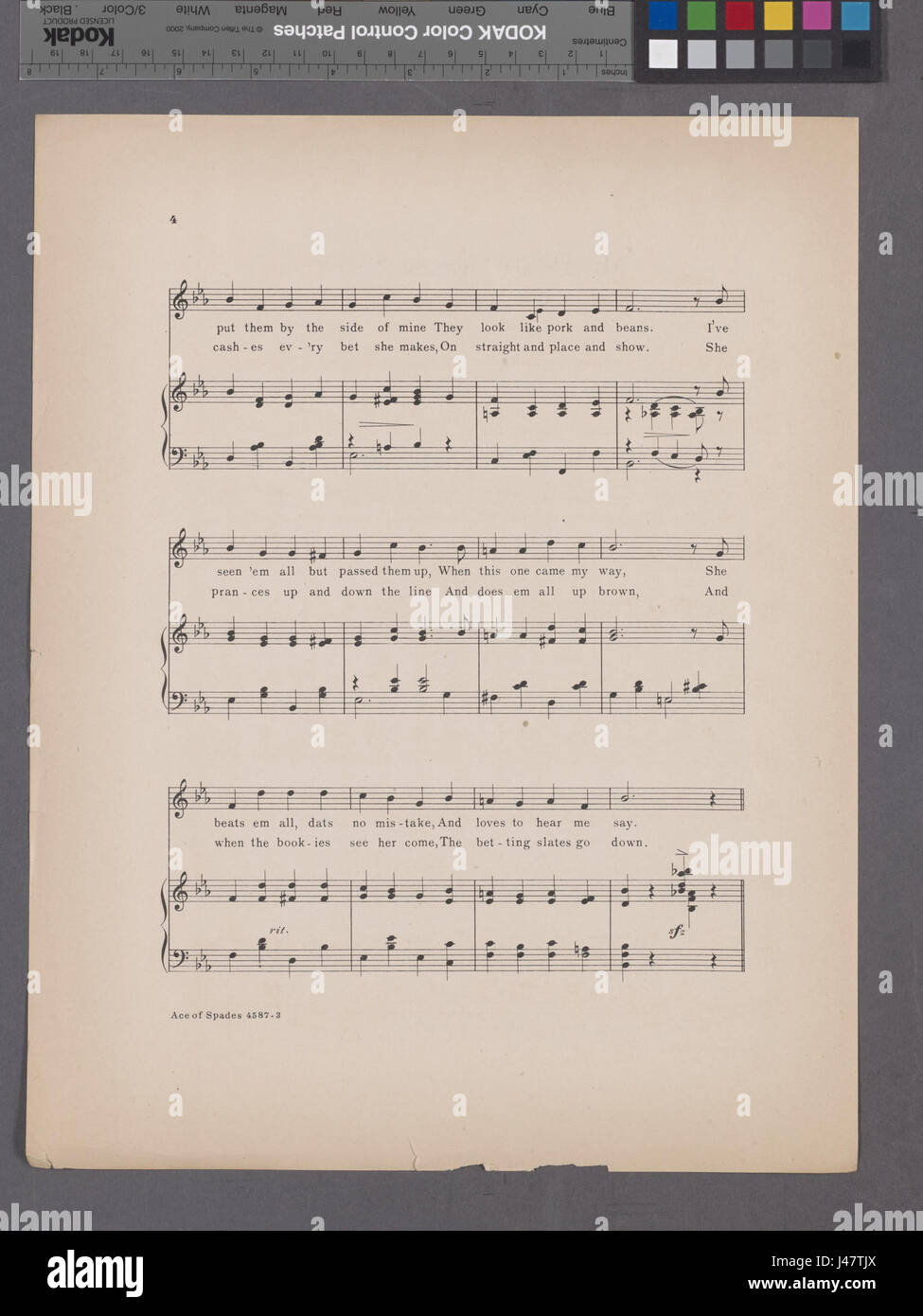 L'image 'My Pretty Ace of Spades' est une œuvre de la collection de la New York public Library (NYPL). L'œuvre représente probablement une représentation symbolique ou culturelle, éventuellement liée à des cartes à jouer ou à une iconographie spécifique associée à l'as de pique. Banque D'Images