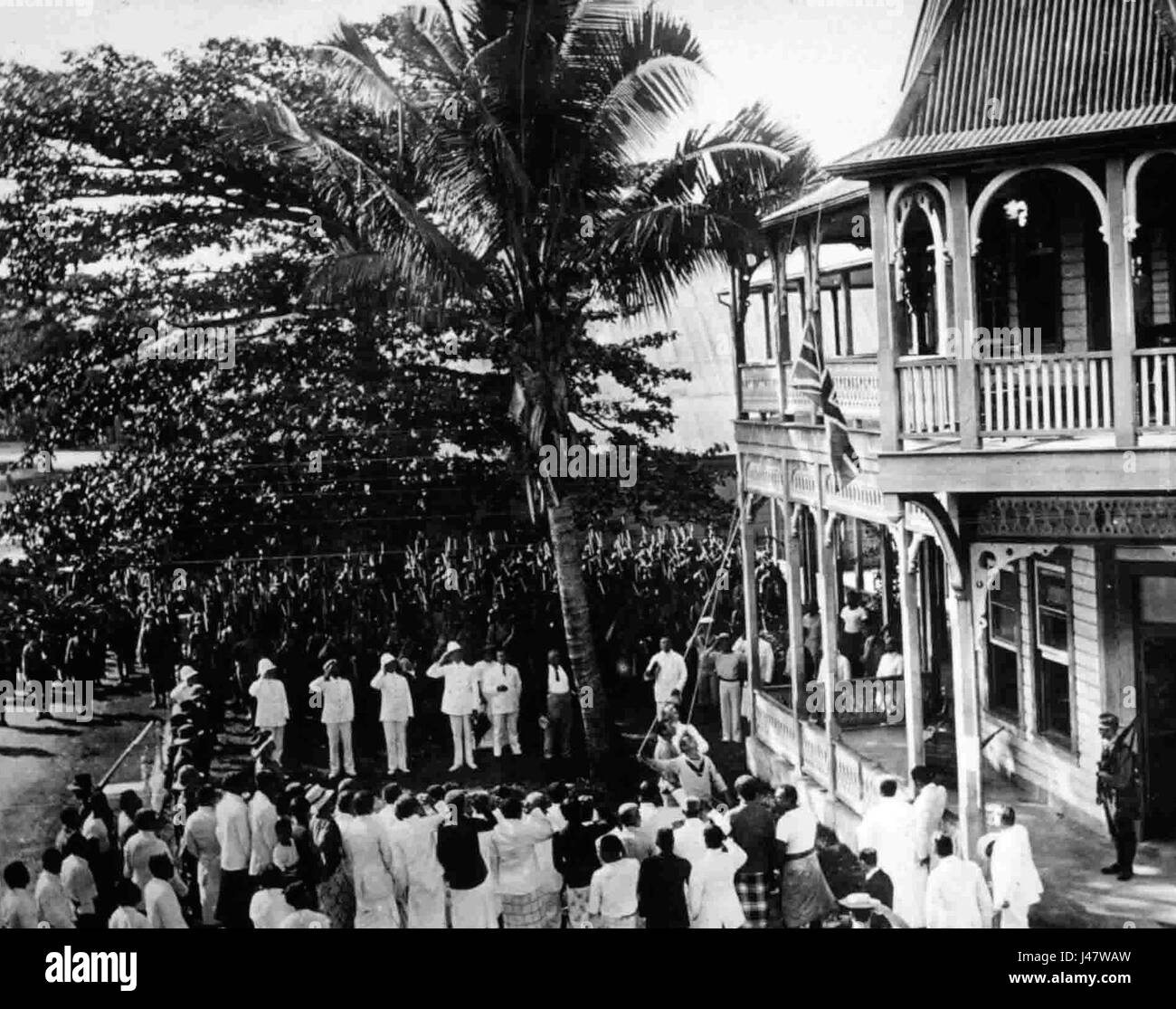 L'occupation du Samoa allemand 1914 Banque D'Images