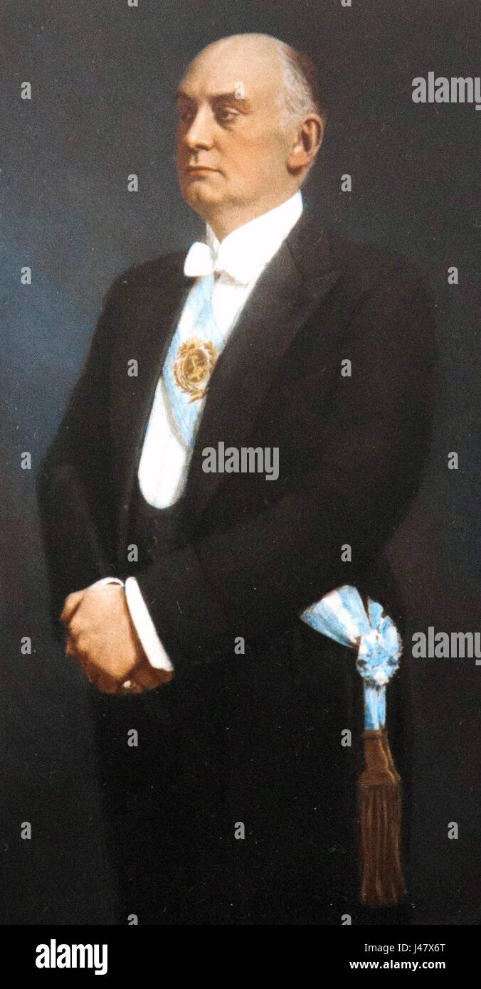 Le Museo del Bicentenario en Argentine détient un portrait officiel du président Marcelo T. de Alvear, une figure importante de l'histoire de l'Argentine, représenté dans un style élégant et formel. Banque D'Images